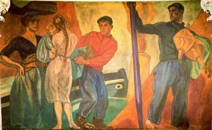 Pescadores En El Muelle — Aurelio Arteta