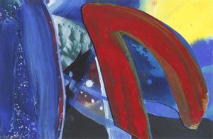 Blue, Red And Yellow Abstract — Mark Rowan Hull