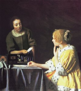 Signora Con La Sua Cameriera Che Tiene Una Lettera — Johannes Vermeer