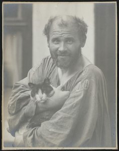 Gustav Klimt With A Cat In The Garden Of His Studio At Josefstädter Straße 21 — Moritz Nähr
