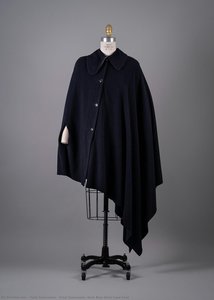 Yohji Yamamoto, Dark Blue Wool Cape Coat — Yohji Yamamoto