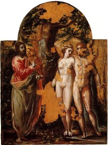 Adam And Eve Before God The Father — El Greco