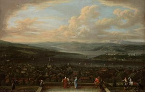 View Of Istanbul From The Dutch Embassy At Pera, Jean Baptiste Vanmour, C. 1720 - C. 1737 — Jean Baptiste Vanmour