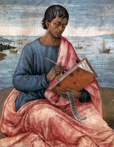 Der Heilige Johannes Der Evangelist Auf Der Insel Patmos (detail) — Domenico Ghirlandaio