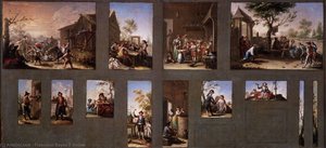 Painting With Thirteen Sketches — Francisco Bayeu Y Subias