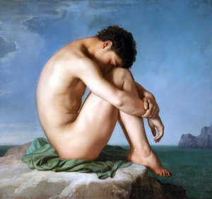 Young Man Sitting By The Sea — Hippolyte Flandrin