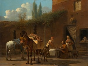 Muleteers At An Inn, Karel Du Jardin, C. 1658 - C. 1660 — Karel Dujardin