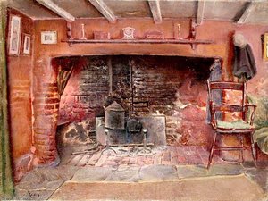 Fireplace In Cottage At Mayes Green, Surrey — Ernest C. Christie