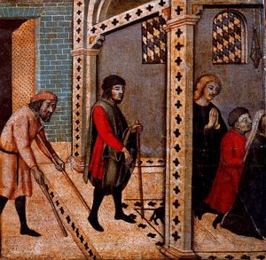 Scenes From The Legend Of Saint Peter Martyr. The Blind And The Lame Pray At The Saint's Tomb — Sano Di Pietro