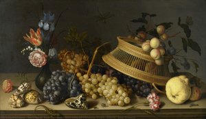 Still Life Of Flowers, Fruit, Shells, And Insects — Balthasar Van Der Ast