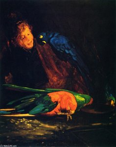 Woman And Macaws — George Luks