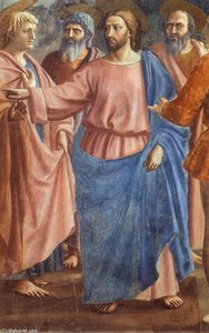 Tribute Money (detail) — Masaccio
