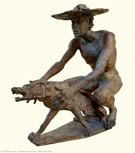 Man With Dog — Venanzo Crocetti