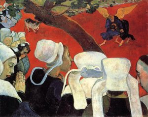 Vizija Po Predvečeru (tudi Znana Kot Borba Jakoba Z Anglom — Eugène Henri Paul Gauguin