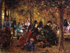 Recollection Of The Luxembourg Gardens — Adolph Von Menzel