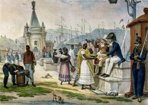 Early Evening Refreshment In The Praca Do Palacio — Jean-baptiste Debret