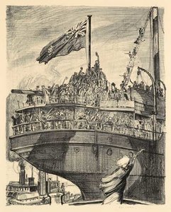 Departure Of A Troopship — Arthur Lismer