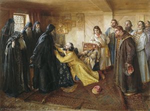 Tsar Ivan The Terrible Asks Hiegumen Kornily To Admit Him Into Monks — Klavdi Vasilievich Lebedev