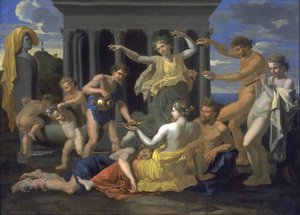 Bacchanalia Ante Un Templo — Nicolás Poussin