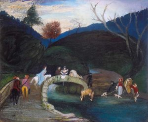 Company Passing Through A Bridge — Tivadar Csontváry Kosztka