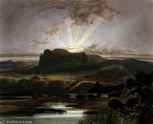 Herd Of Bison On The Upper Missouri — Karl Bodmer