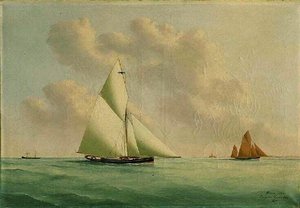 Le Yacht Sylphe En Régate — Margueritte Grandin Eugène