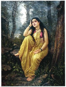 Damayanti Abandonada En El Bosque — Raja Ravi Varma