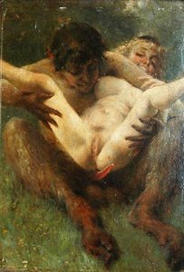 Faun And Nymph — Pal Merse Szinyei