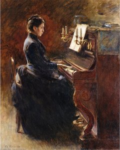 Girl At Piano — Theodore Robinson