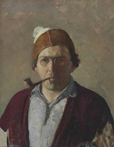 Self-portrait With Pipe — N.c. Wyeth