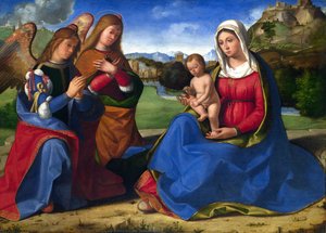 The Virgin And Child Adored By Two Angels — Andrea Previtali