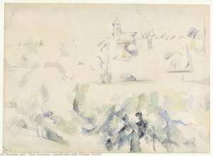 Paysage Avec Église — Paul Cézanne
