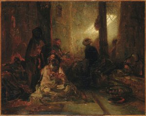 Interior Of A Turkish Cafe — Alexandre Gabriel Decamps