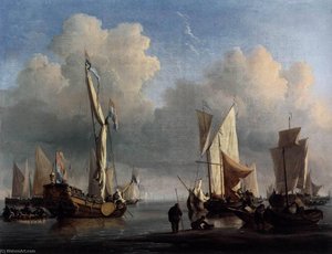 Ships Off The Coast — Willem Van De Velde Mladší