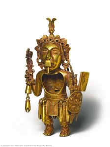 Pendent In The Shape Of A Warrior — Aztec Empire