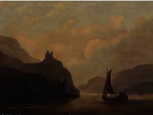 Vessels On A Tranquil Estuary — John Wilson Carmichael