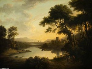 Wooded Landscape With A Castle — Alexander Nasmyth