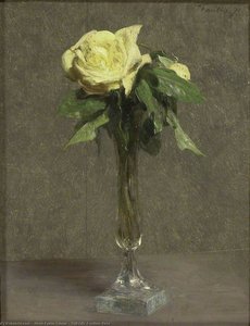 Still Life A Yellow Rose — Henri Fantin-latour