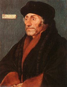 Erasmus of Rotterdam - oil on wood