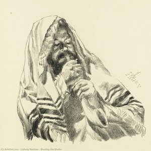 Blowing The Shofar — Ludwig Meidner