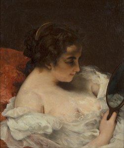 Woman With A Mirror — Gustave Courbet