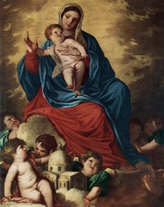 The Madonna With Design Of A Shrine — Padovanino