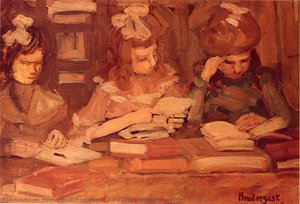 In The Library (also Known As Three School Girls) — Maurice Brazil Prendergast