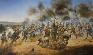 Lieutenant George Cairns Winning The Victoria Cross At The Battle Of Pagoda Hill, Burma, 13 March 1944 — David John Rowlands
