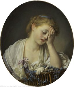 A Girl With A Dead Canary — Jean-baptiste Greuze