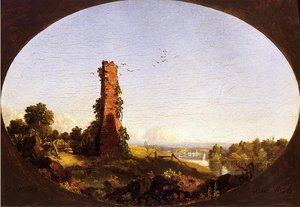 New England Landscape With Ruined Chimney — Frederic Edwin Church