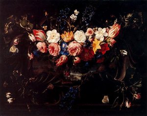 Garland Of Flowers With Landscape 1 — Juan De Arellano