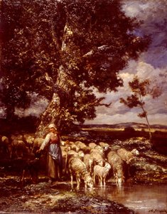 Shepherdess — Charles-émile Jacque