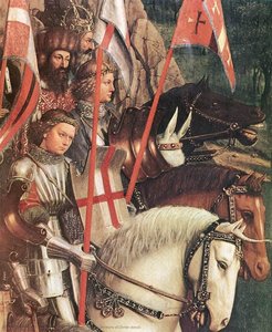 Les Soldats Du Christ (détail) De L'autel D'or De Gand — Jan Van Eyck