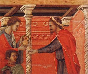 Lavado De Las Manos De Pilato (detalle) — Duccio Di Buoninsegna